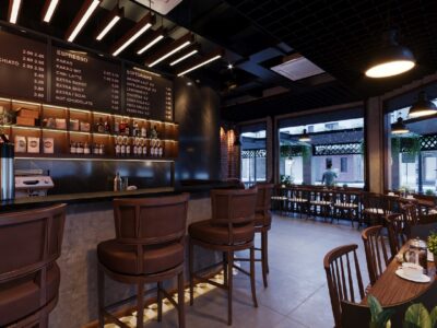 Vẽ 3d Quán Cafe 03 Rioarch